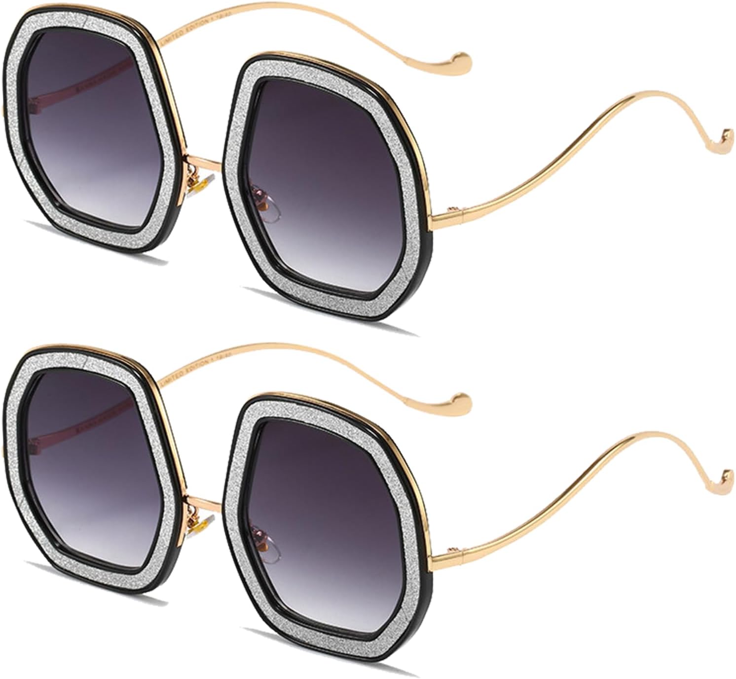 

2 пары женских солнцезащитных очков, солнцезащитные очки с блестками и бриллиантами, ретро-солнцезащитные очки для лета, солнцезащитные очки для женщин для активного отдыха на природе Generic, Style 3