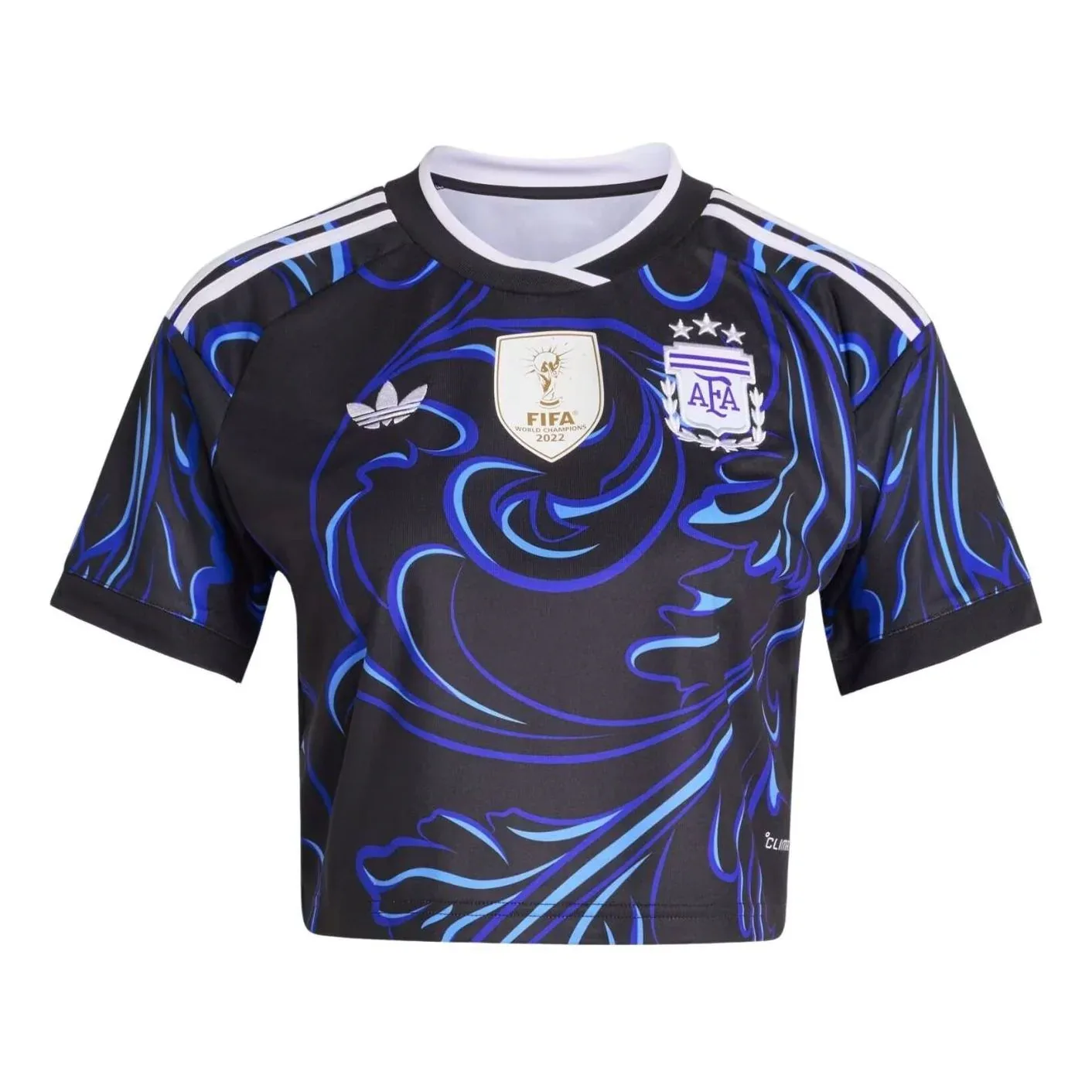 Футболка (WMNS) Adidas Argentina 26 Away Cropped Jersey 'Black Lucid Blue Blue Burst'