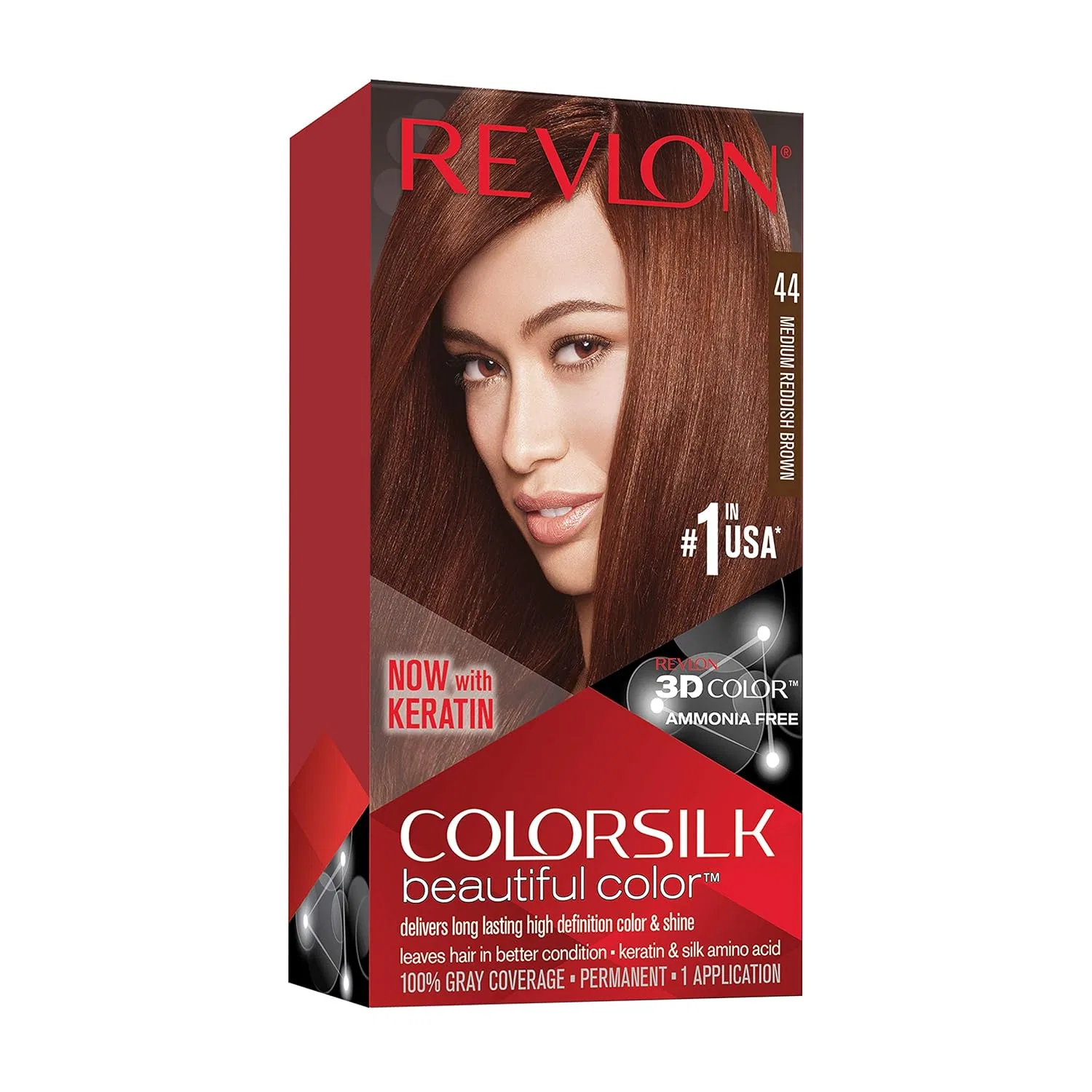 Стойкая краска для волос «Colorsilk» от Revlon, 44 Medium Auburn Revlon, 18 Medium Reddish Brown
