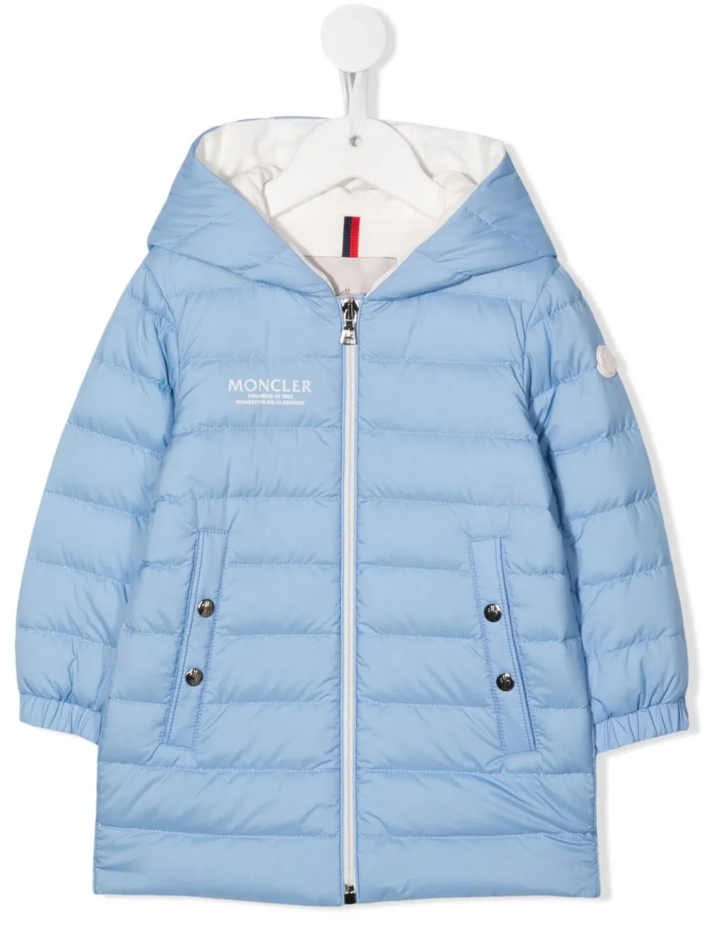

Пуховик с капюшоном Moncler Enfant, синий