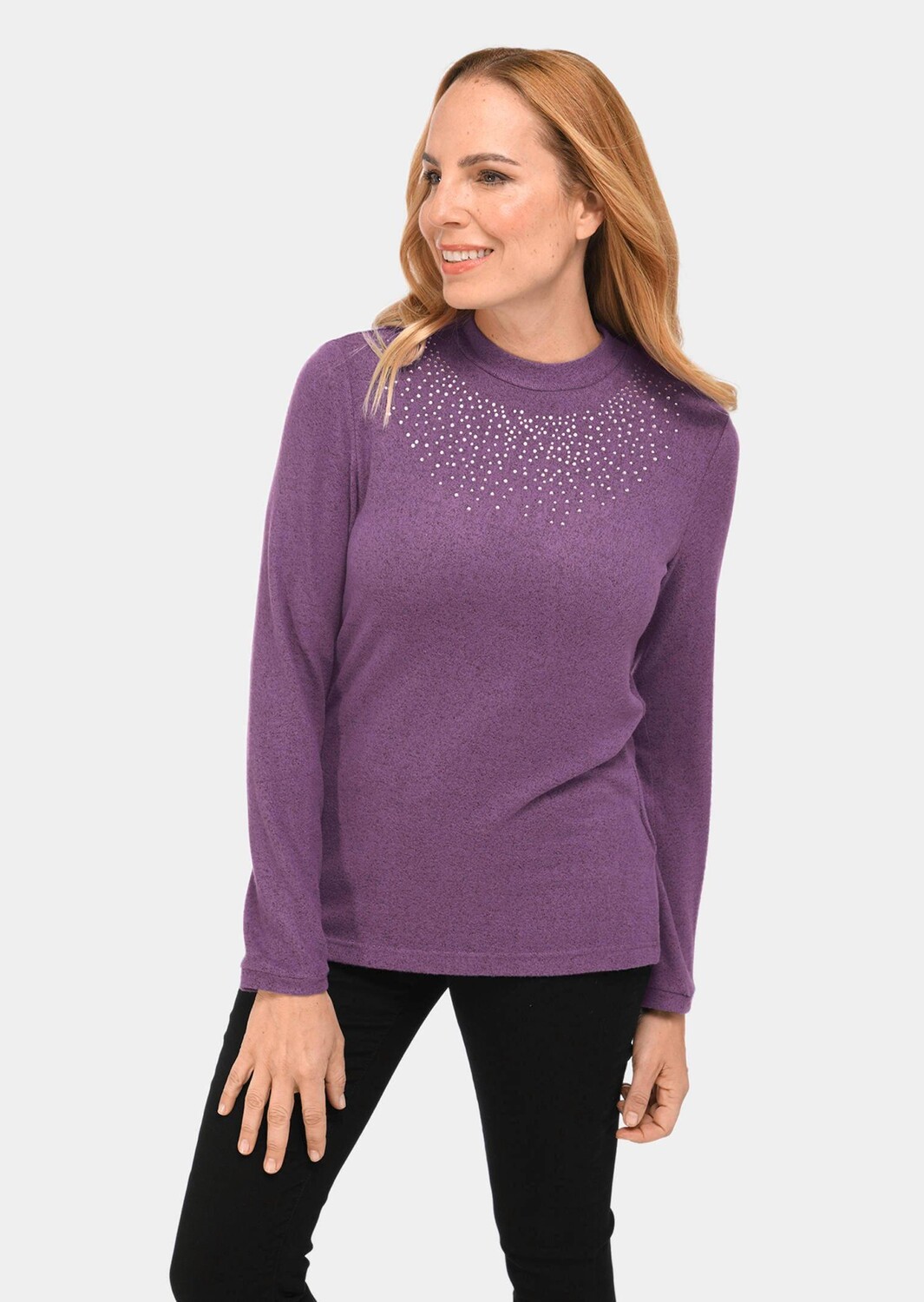 

Рубашка GOLDNER Strickshirt, цвет erika/melange
