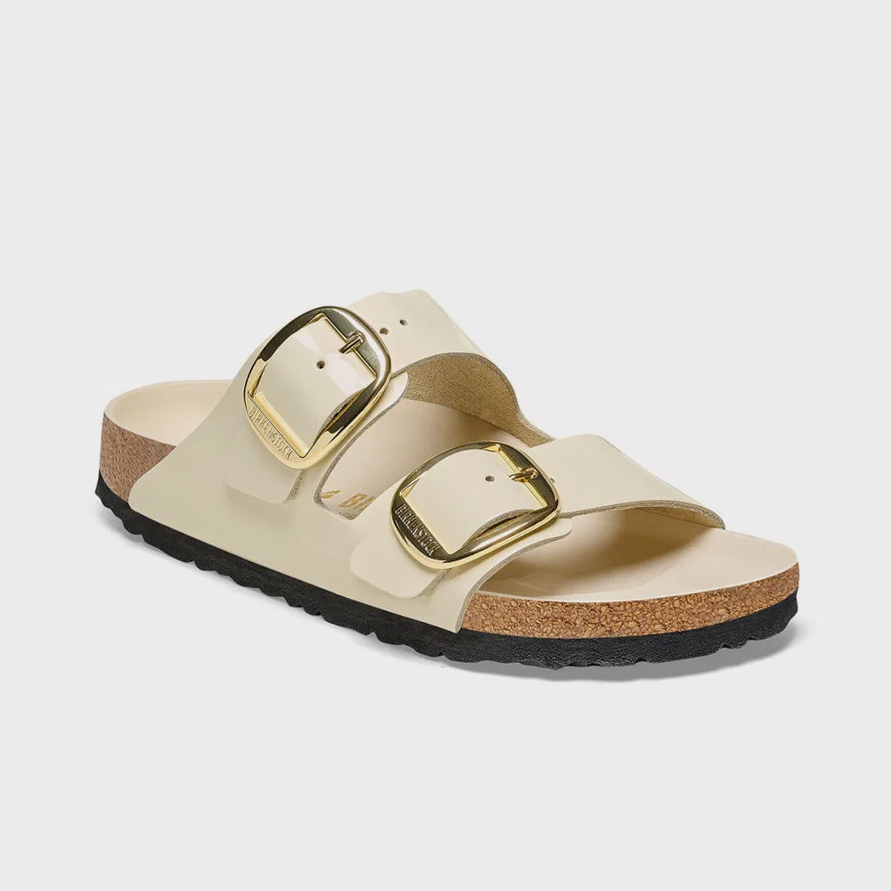 Мужские слайды Arizona Big Buckle из натуральной кожи экрю от Birkenstock