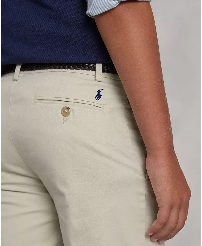 Прямые шорты из стретч-ткани для мальчиков-подростков Big Boys Polo Ralph Lauren, коричневый/бежевый — фото 3