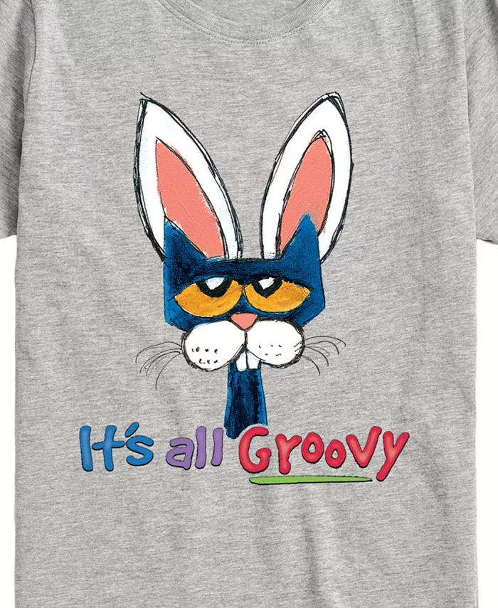 Футболка с принтом "It's All Groovy" для малышей и мальчиков на Пасху Pete the Cat, серый — фото 3