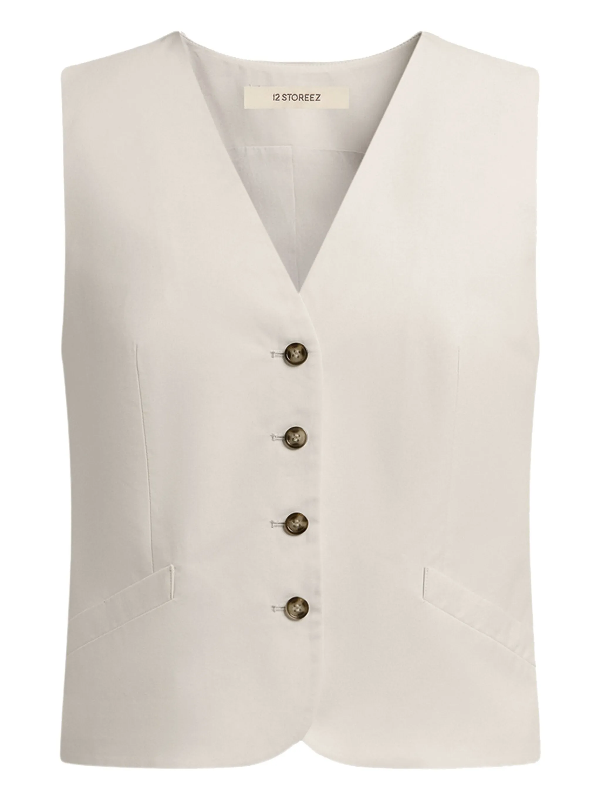 

Жилет на пуговицах 12 Storeez, серый