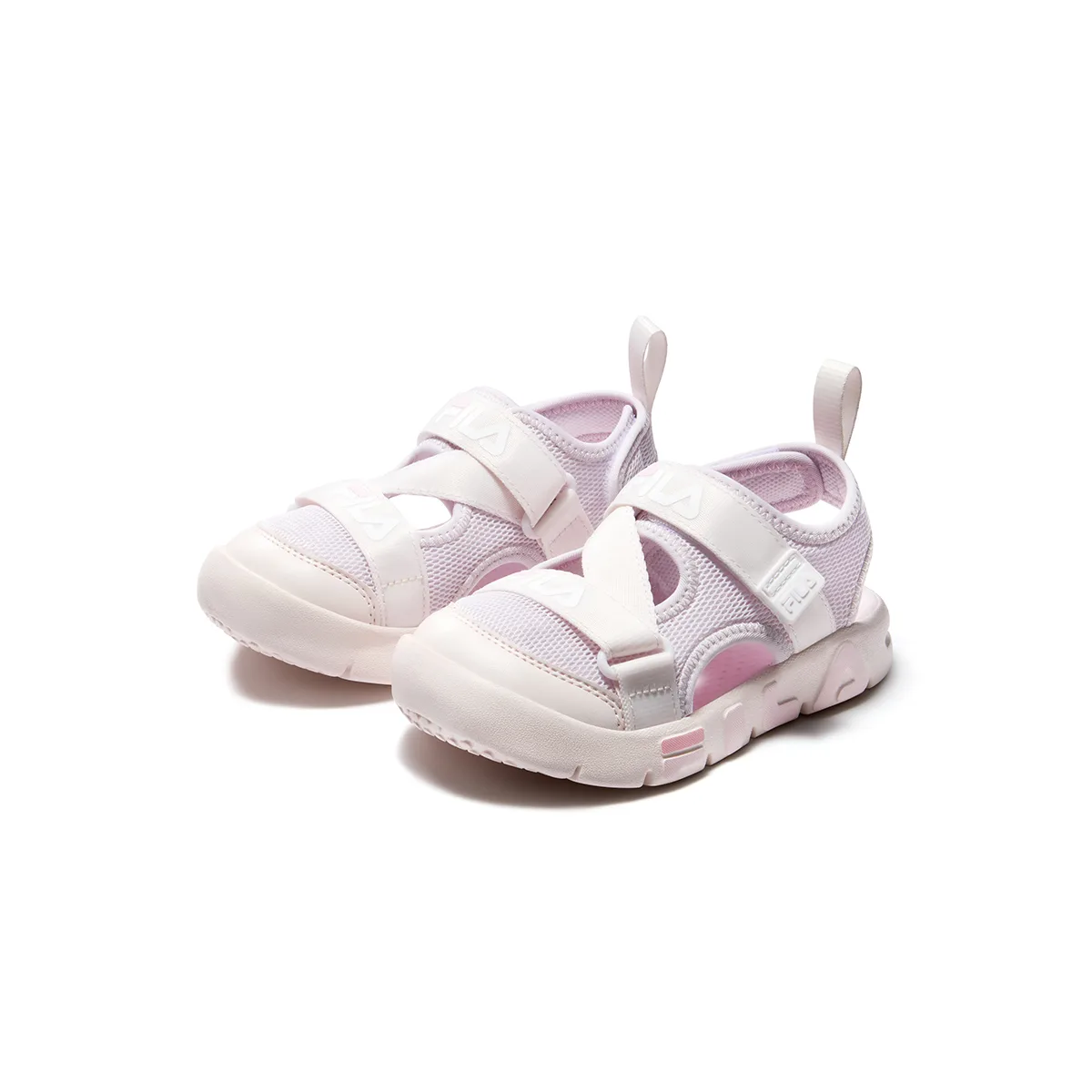 FILA KIDS Детские сандалии SEASON FSW из искусственной кожи и текстиля, дышащие, цвет ледяная лилия/нежно-розовый — фото 4