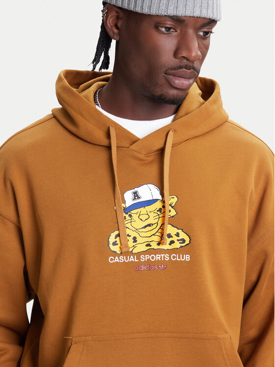 Свободный крой толстовка Wabash JW0167 Adidas, коричневый — фото 4
