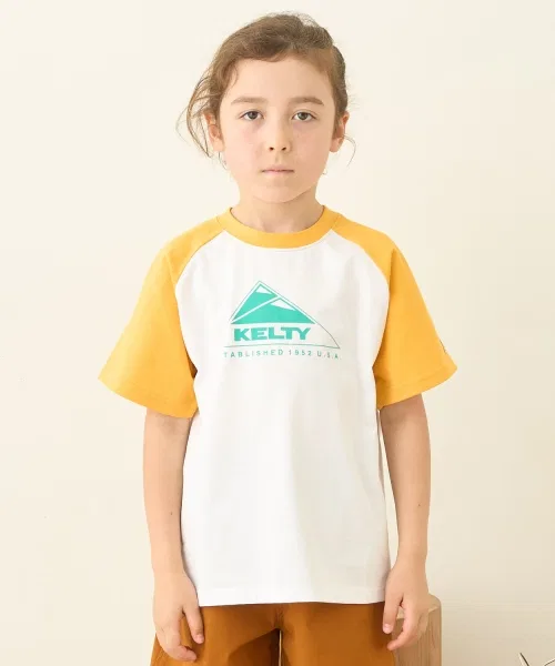 Детская футболка KELTY с логотипом, хлопковая, горчичная