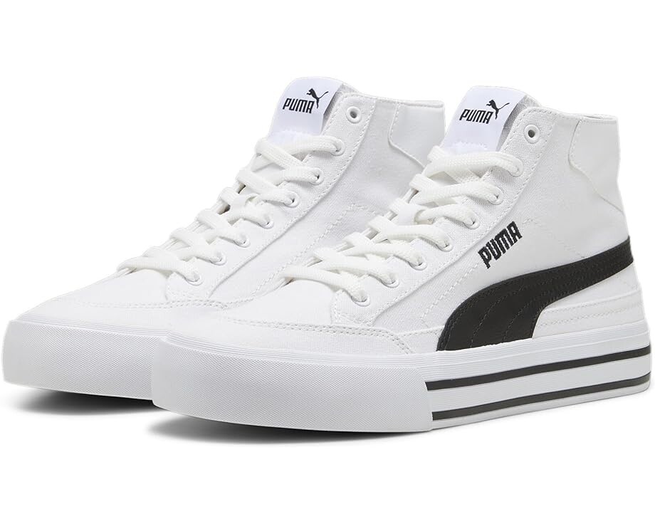 

Кроссовки PUMA Court Classic Vulc Mid, цвет Puma White/Puma Black, Серый, Кроссовки PUMA Court Classic Vulc Mid, цвет Puma White/Puma Black