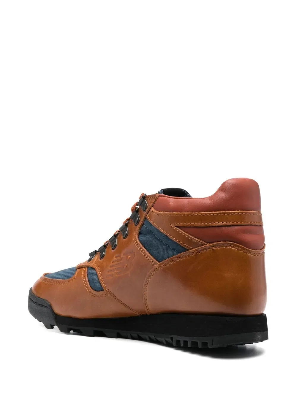 Высокие кроссовки с тисненым логотипом New Balance, коричневый — фото 3