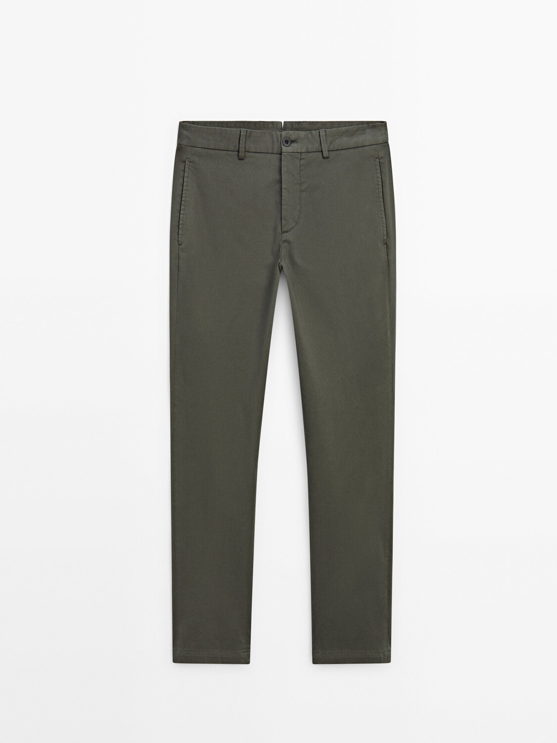 

Зауженные брюки-чинос из хлопка Massimo Dutti, зеленый