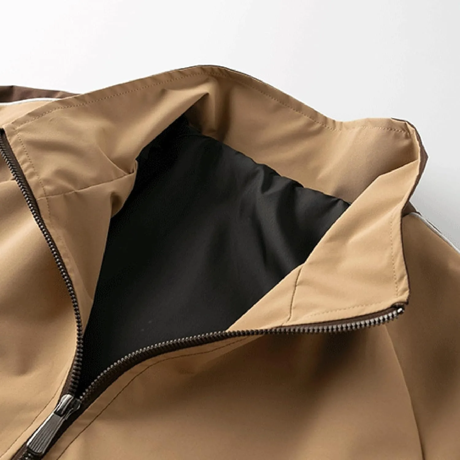 Мужская куртка-бомбер в стиле карго, ветрозащитная, с воротником-стойкой, дышащая, с лоскутным дизайном, на молнии, повседневная, спортивная, бейсбольная куртка Generic, зеленый — фото 3