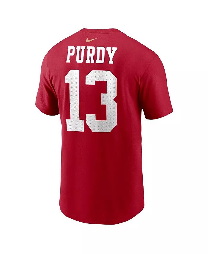 Мужская футболка Brock Purdy Scarlet San Francisco 49ers с именем и номером игрока Nike — фото 2