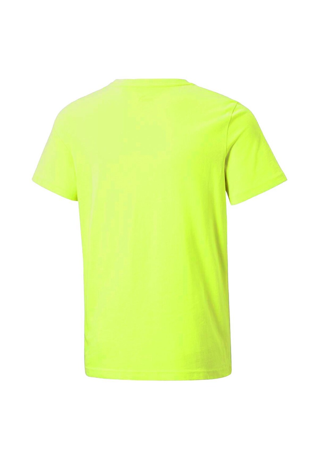 Футболка для мальчиков — ESS+ 2 Col Logo Tee, круглый вырез, короткий рукав, однотонная PUMA, цвет Gelb Lemon Sherbert — фото 2