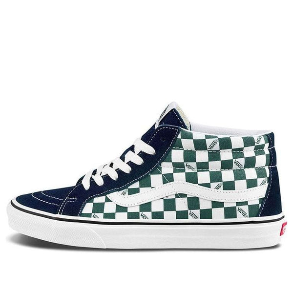 

Кроссовки sk8-mid checkerboard green/white Vans, белый