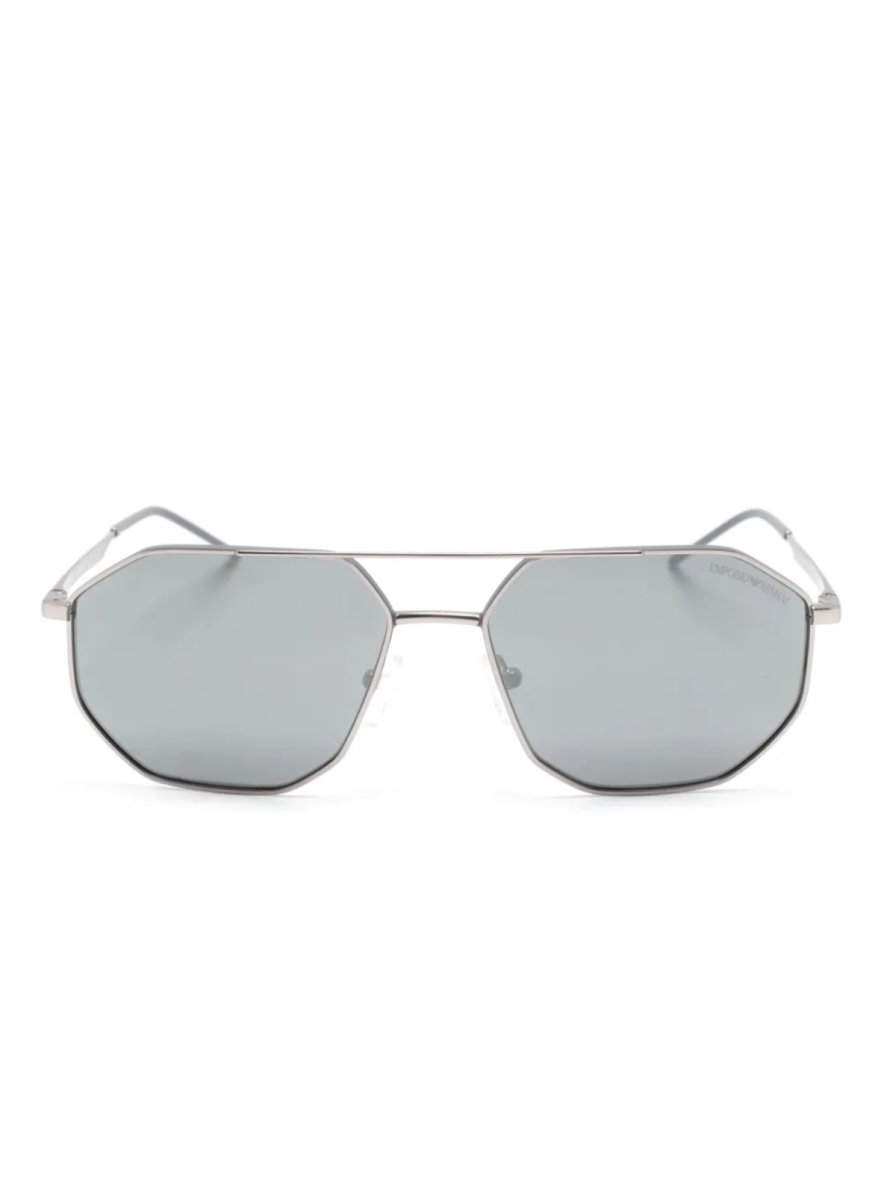 

Emporio Armani солнцезащитные очки в геометричной оправе, серебряный