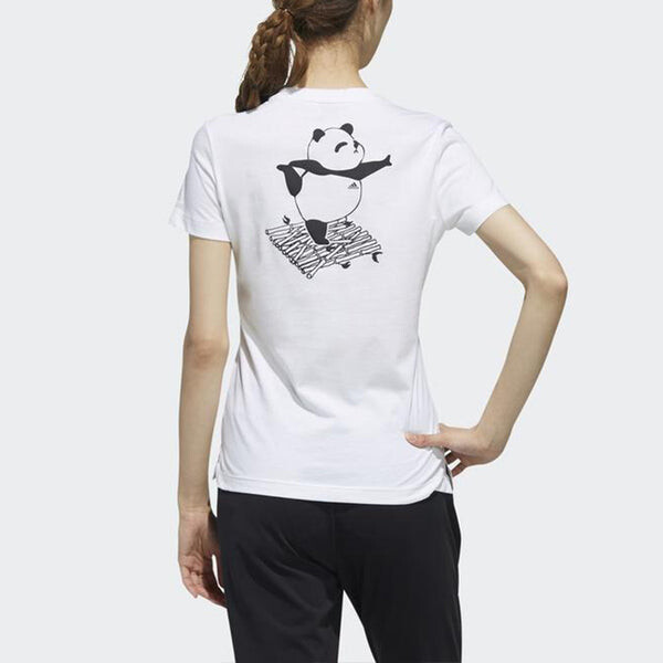 Футболка kc tee ls cn sports стильные с круглым вырезом и коротким рукавом Adidas, белый — фото 3