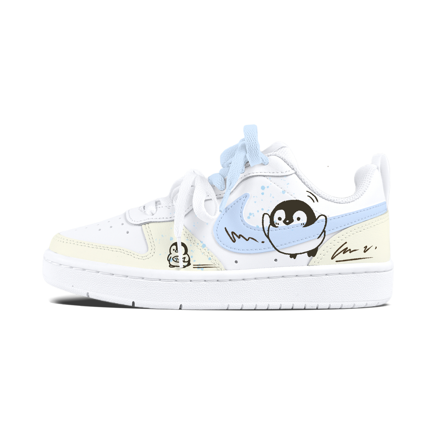 

Обувь для скейтбординга Court Borough Cute Penguin с амортизацией, износостойким и противоскользящим покрытием, подходит для подростков Nike, белый