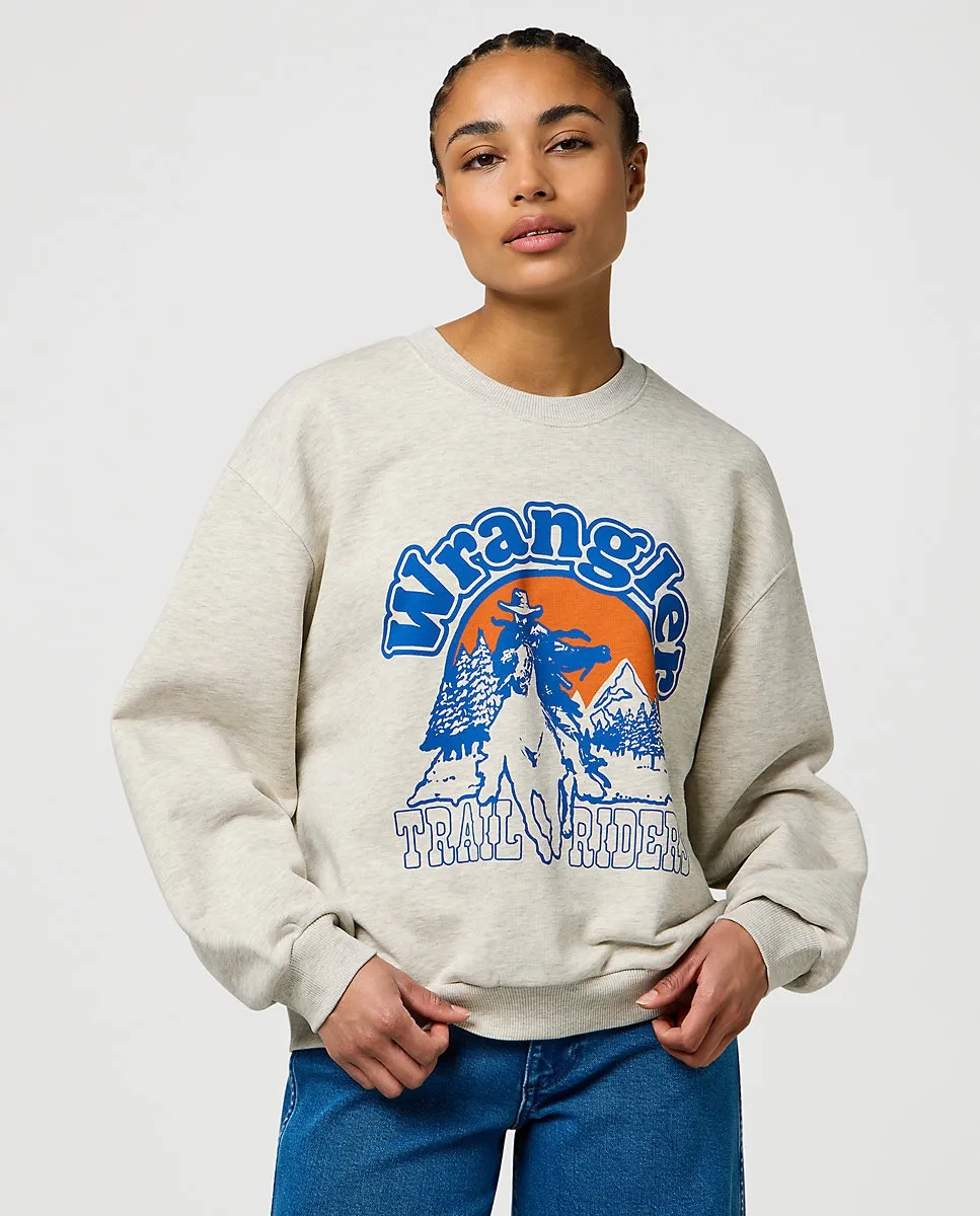 

Женская толстовка большого размера с графическим принтом Wrangler, бежевый