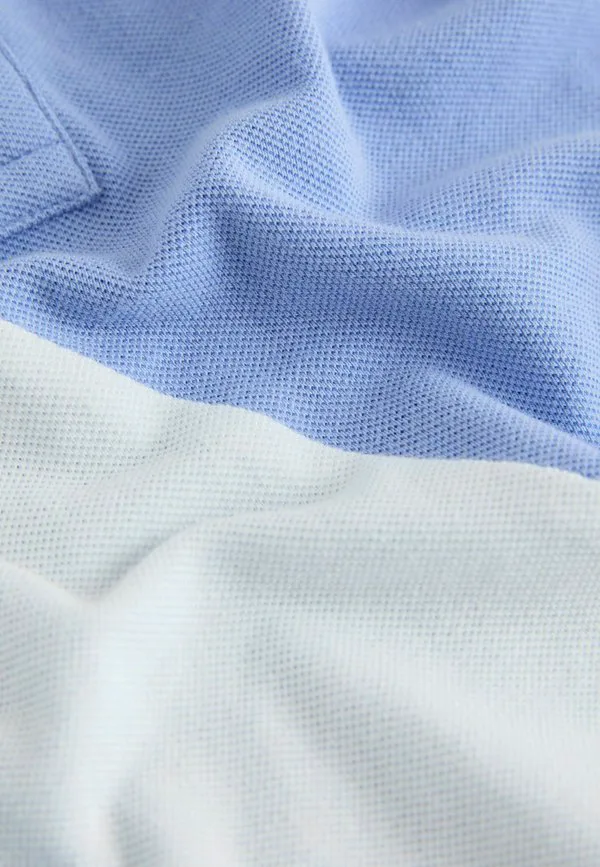 Рубашка-Поло с коротким рукавом и цветовыми блоками, стандартного кроя. Next, Blue — фото 2