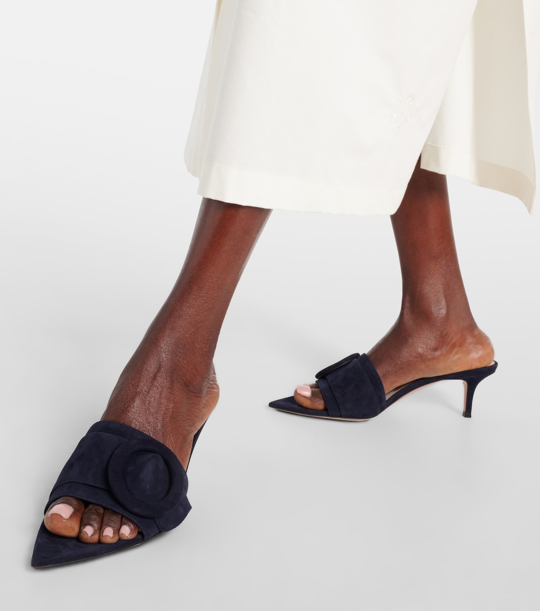 Замшевые мюли Gianvito Rossi, Denim — фото 4