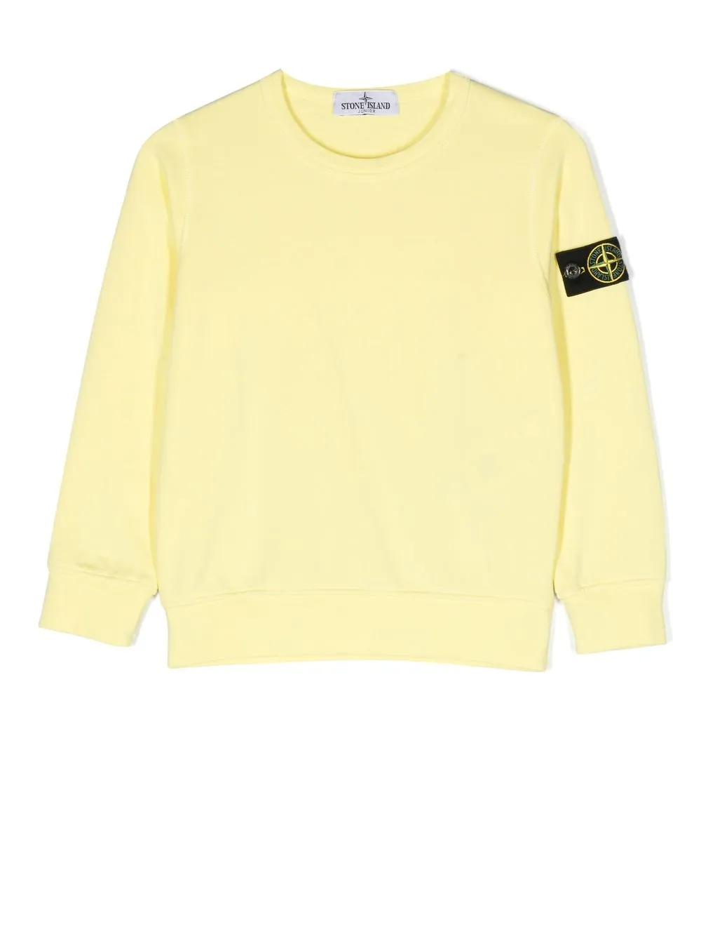 

Толстовка с круглым вырезом и нашивкой в виде компаса Stone Island Junior, желтый