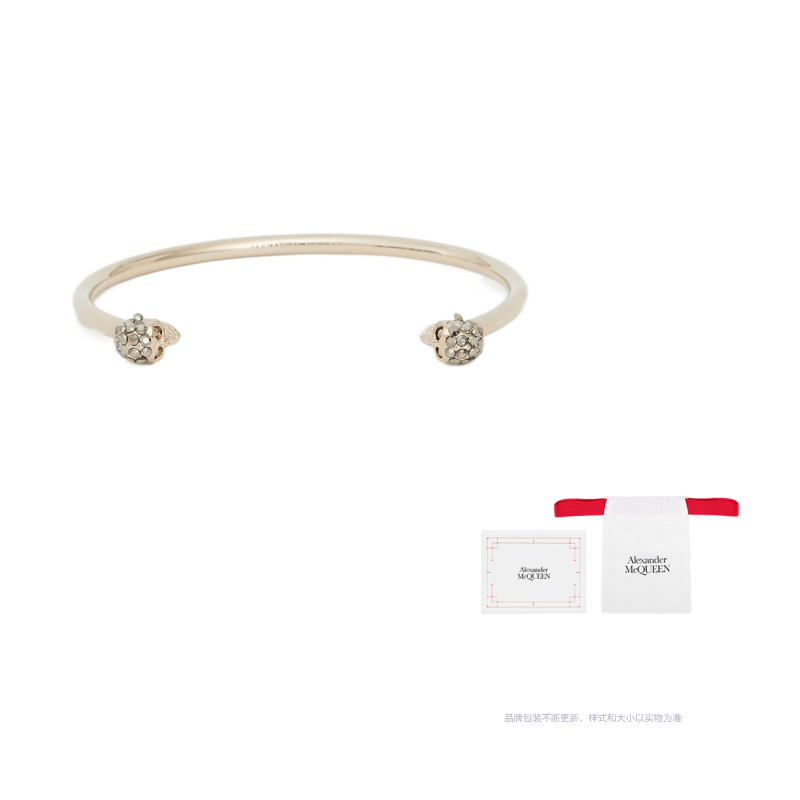 

Браслет с двумя черепами Alexander McQueen, светло-золотой