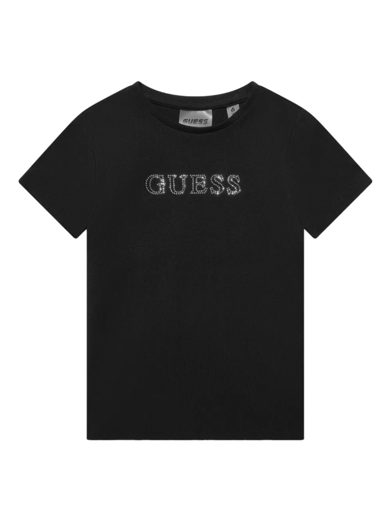 

Футболка с логотипом и пайетками для детей Guess Kids, черный