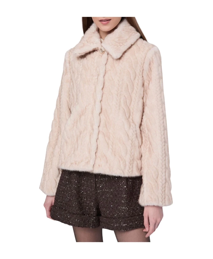 

Пальто из искусственного меха с поясом Gaudi, бежевый