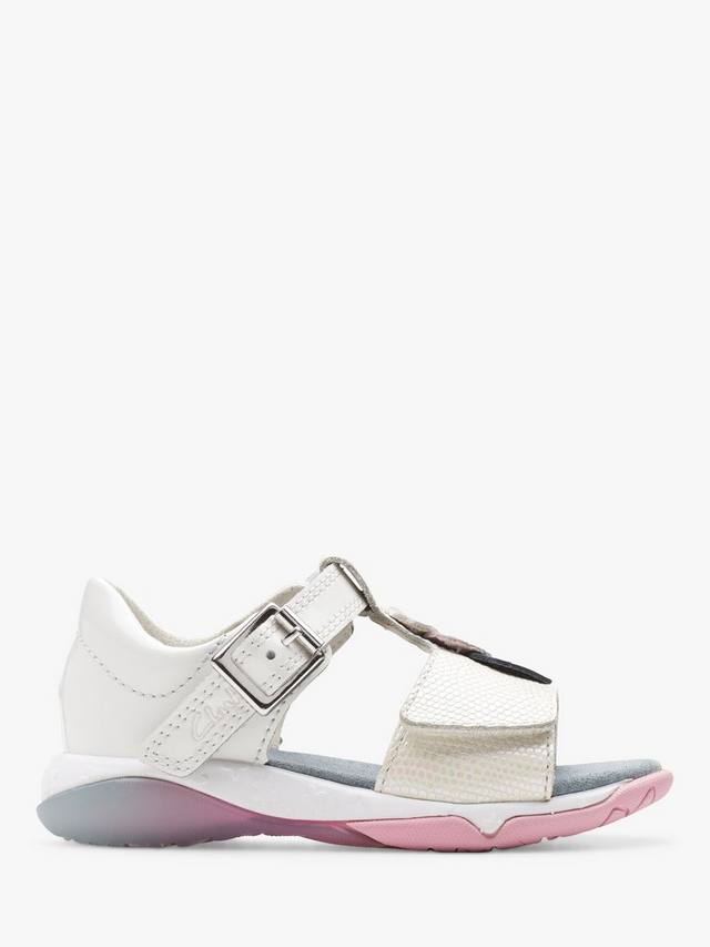 

Kids' Osian Charm Leather Sandals Clarks, White