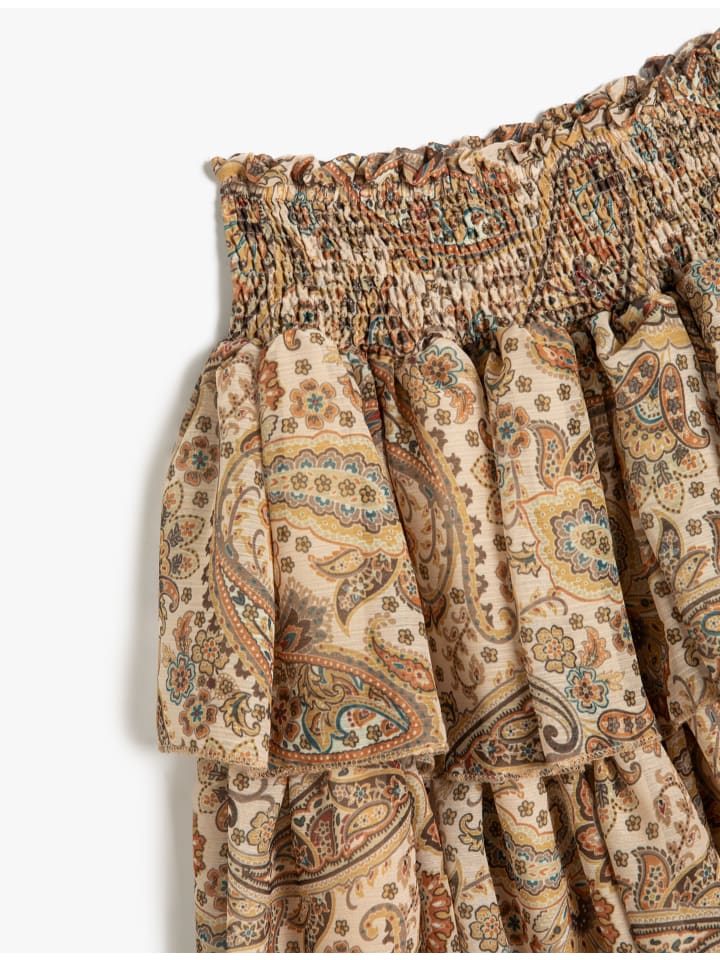 

KOTON Коричневая юбка с узором