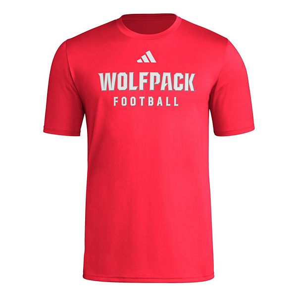 Мужская красная футболка nc state wolfpack для тренировок и разминки Adidas — фото 3