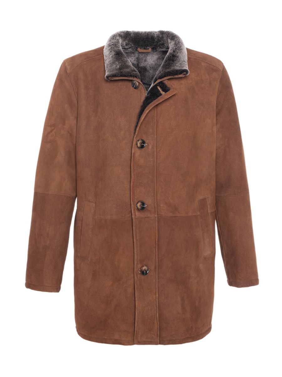 

Однобортное пальто из овчины Made For Generations WOLFIE FURS, цвет Terra