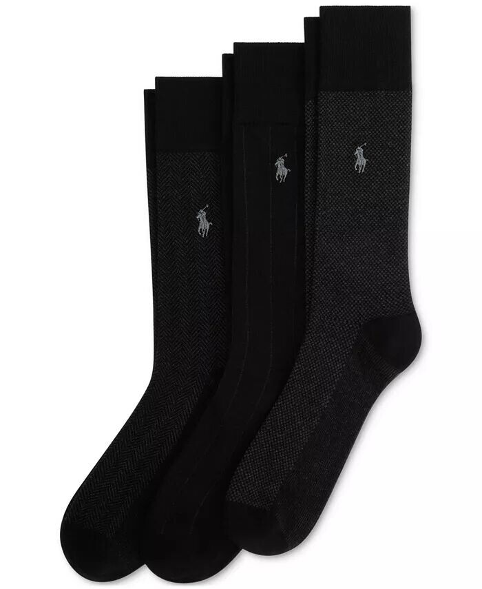

Мужские 3-комп. Классические мужские классические носки с рисунком Polo Ralph Lauren, черный