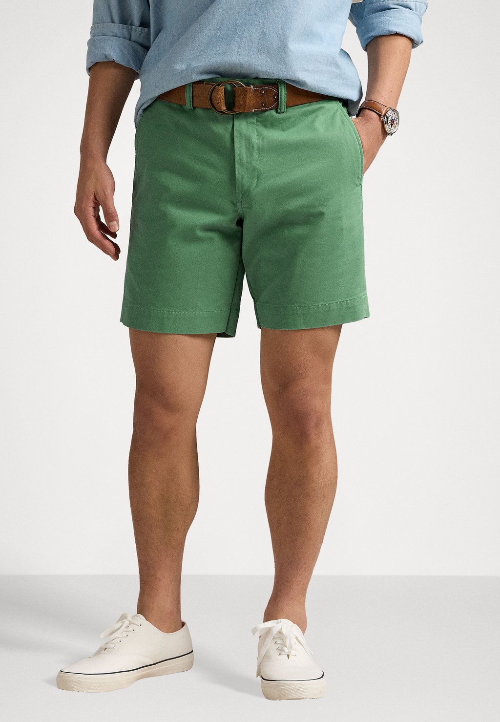 Шорты 8-INCH STRETCH STRAIGHT FIT CHINO SHORT Polo Ralph Lauren, зеленый — фото 3