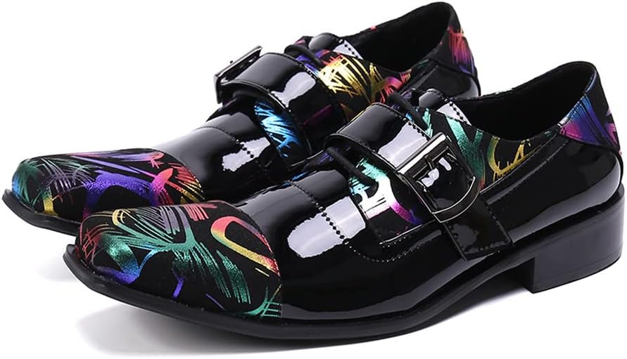 

Мужские повседневные лоферы Santimon с эластичной застежкой, модной пряжкой, драпированной кожаной носочной частью, монк-ремешком с завязкой, оксфорды для бизнеса и свадеб, черный