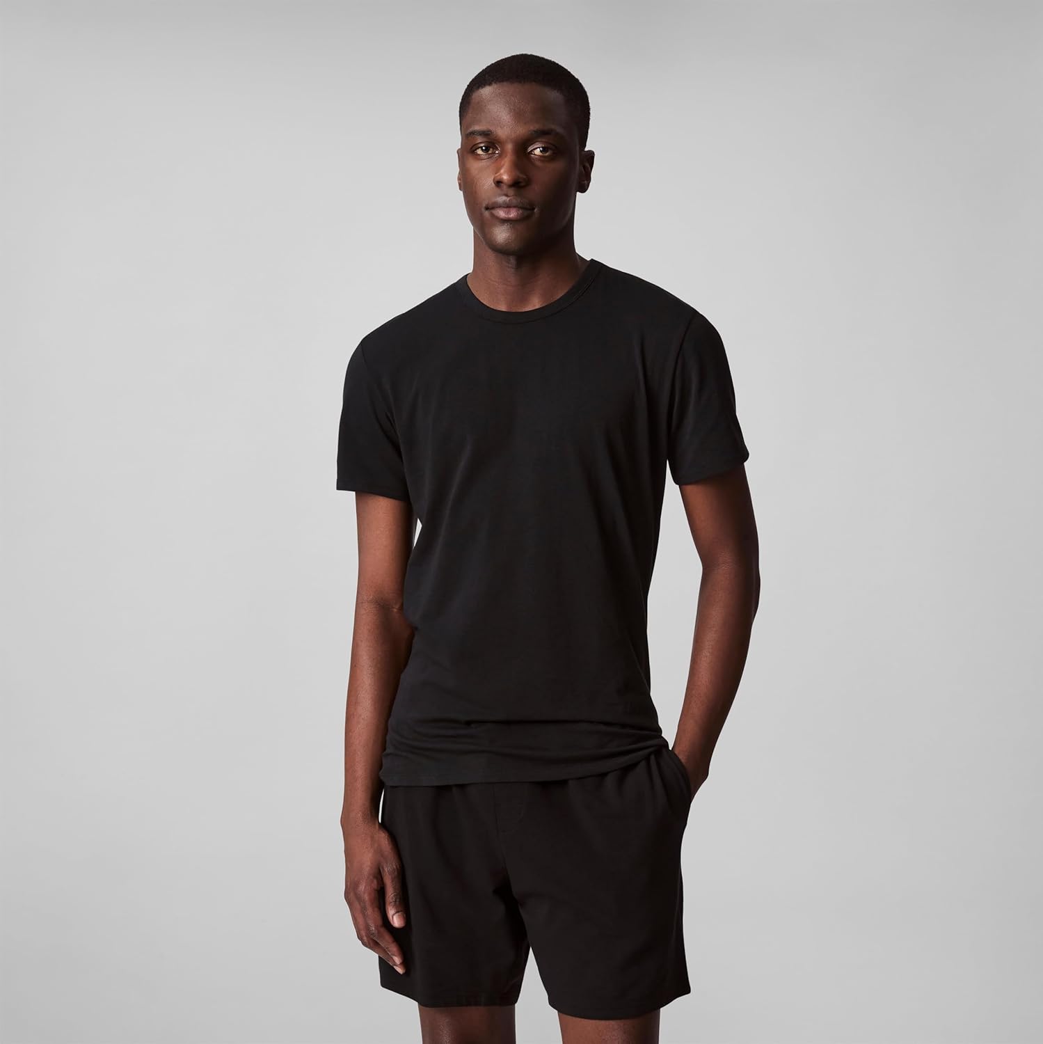 Комплект из 3 мужских нижних маек Calvin Klein из хлопка и эластичной ткани, 3 Black Crewneck — фото 2