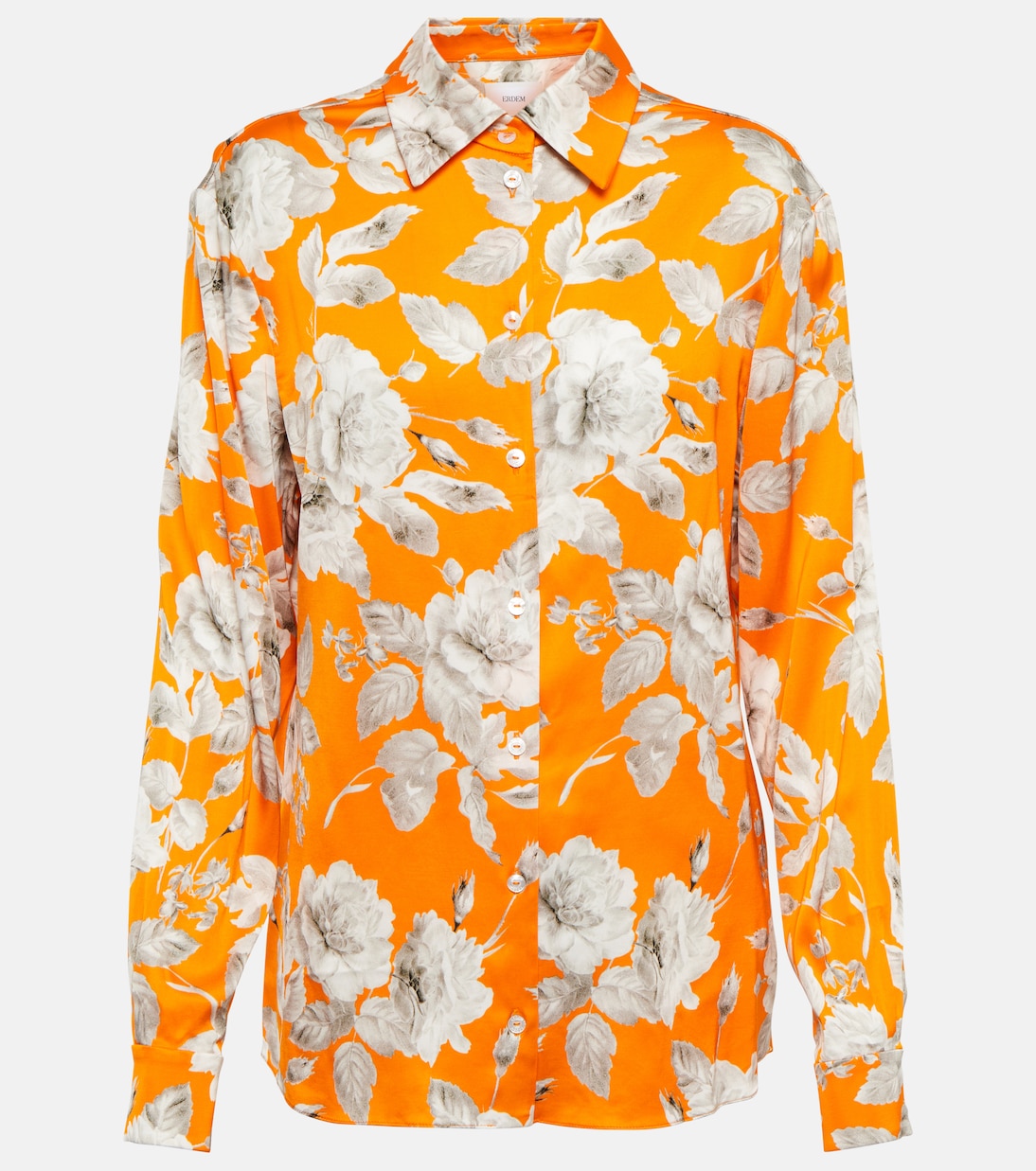 

Блузка Lillia с цветочным принтом из сатина Erdem, Orange + White