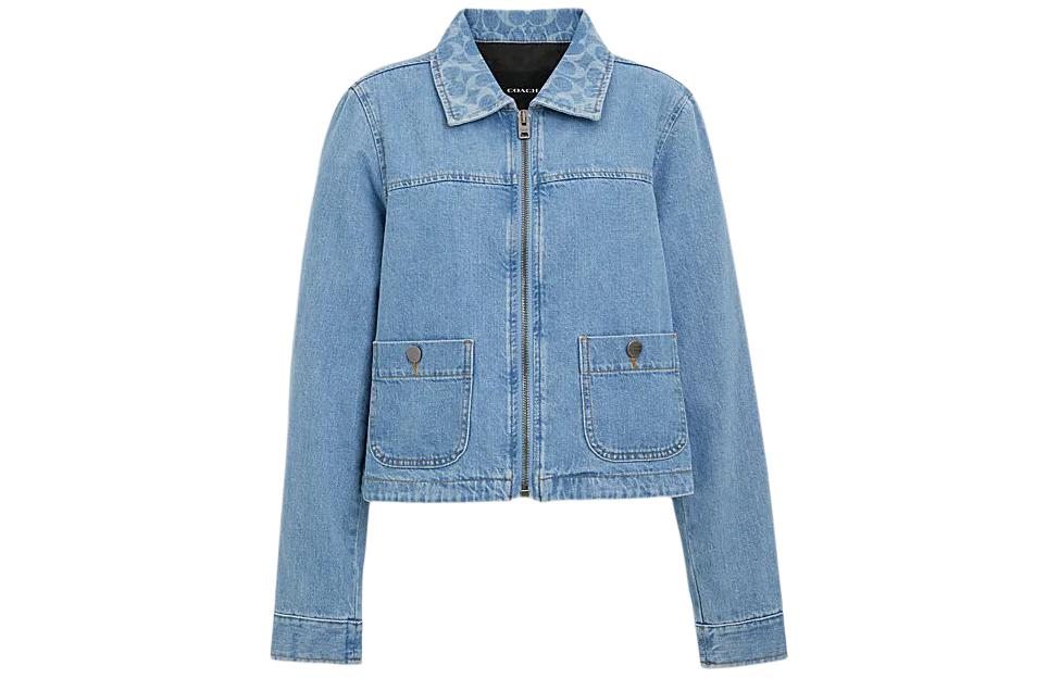 

SS24 Джинсовая куртка женская, светло-стиральная COACH, Light Washed, Серый, SS24 Джинсовая куртка женская, светло-стиральная COACH, Light Washed