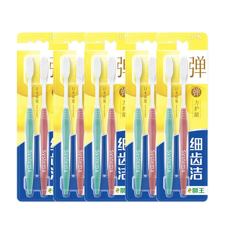 Зубная щетка Fine Toothbrush LION, Fine-Grit Stretch Gum Protection Toothbrush 2 Pcs Set * 5 Sets