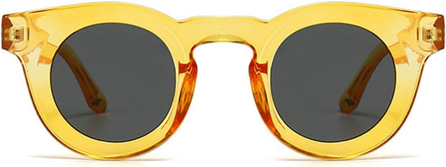 

Солнцезащитные очки Willochra круглые женские, популярные модные, градиентные, трендовые, ретро, ​​с леопардовым принтом, с защитой от УФ-излучения UV400, Yellow Black