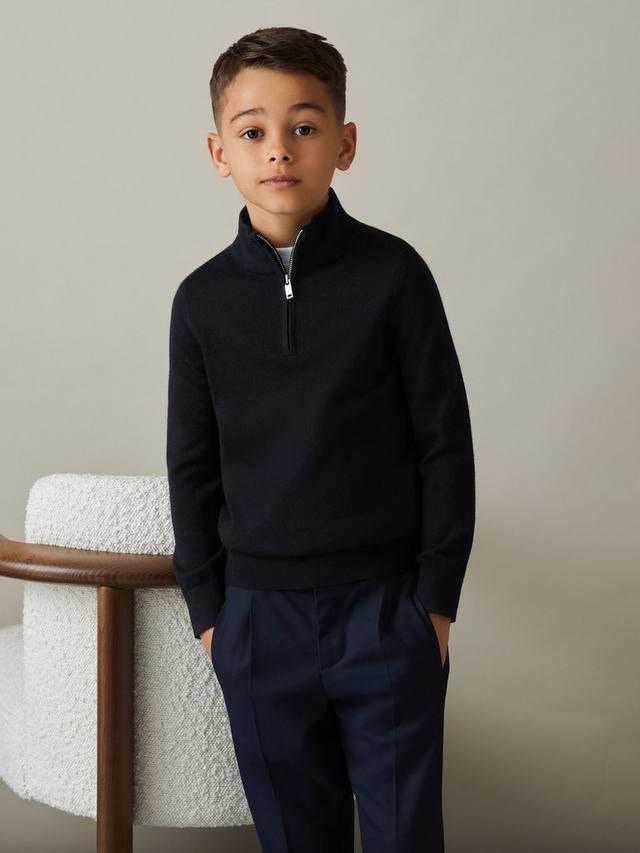 

Детский свитер Blackhall с воротником-стойкой на молнии Reiss, Navy