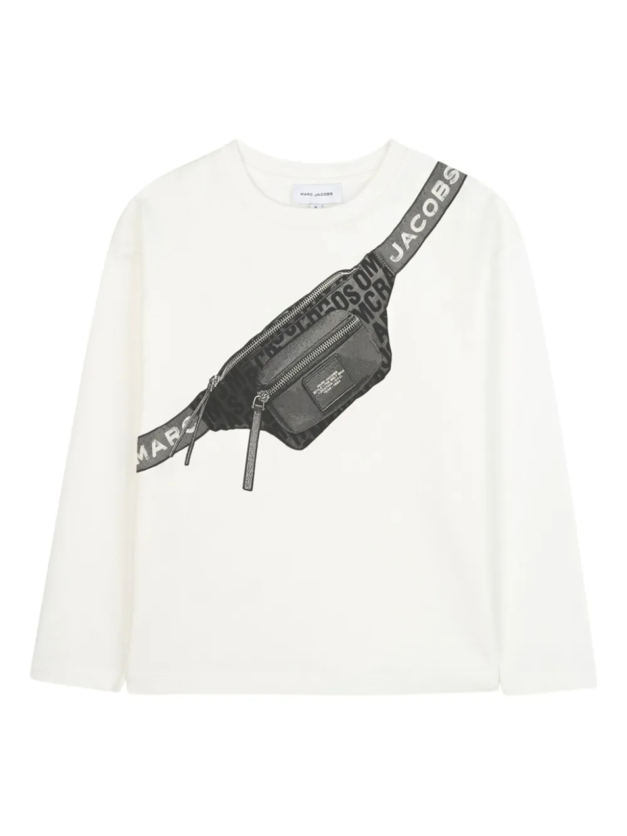 

Marc Jacobs Kids футболка с длинными рукавами и эффектом тромплей, белый