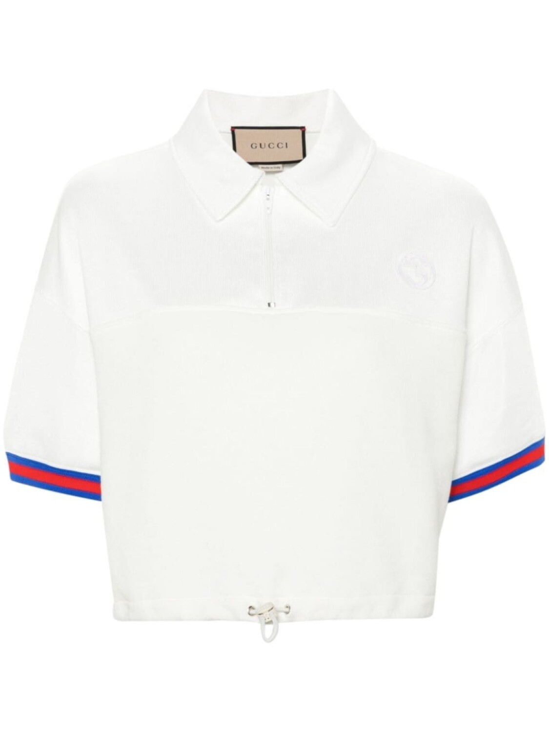 

Gucci рубашка поло с отделкой Web, белый