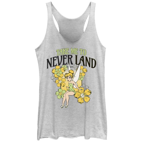 

Футболка с принтом "Унеси меня в Нетландию" для девочек Tinker Bell Juniors Disney, цвет white heather