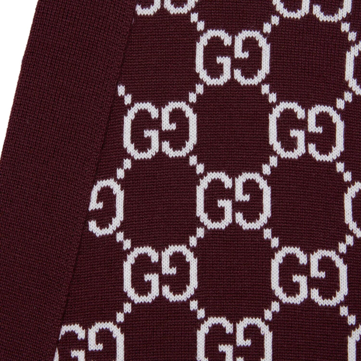 Gucci Женский кардиган бордового цвета с V-образным вырезом, средней длины — фото 3