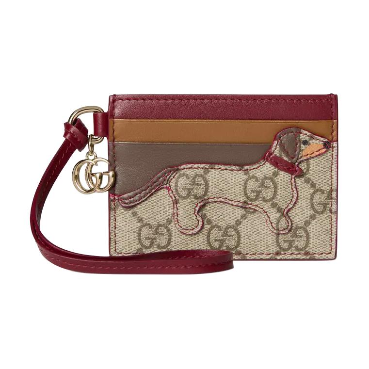 

GUCCI Кардхолдер из ткани GG Supreme женский бежевый и тёмно-коричневый