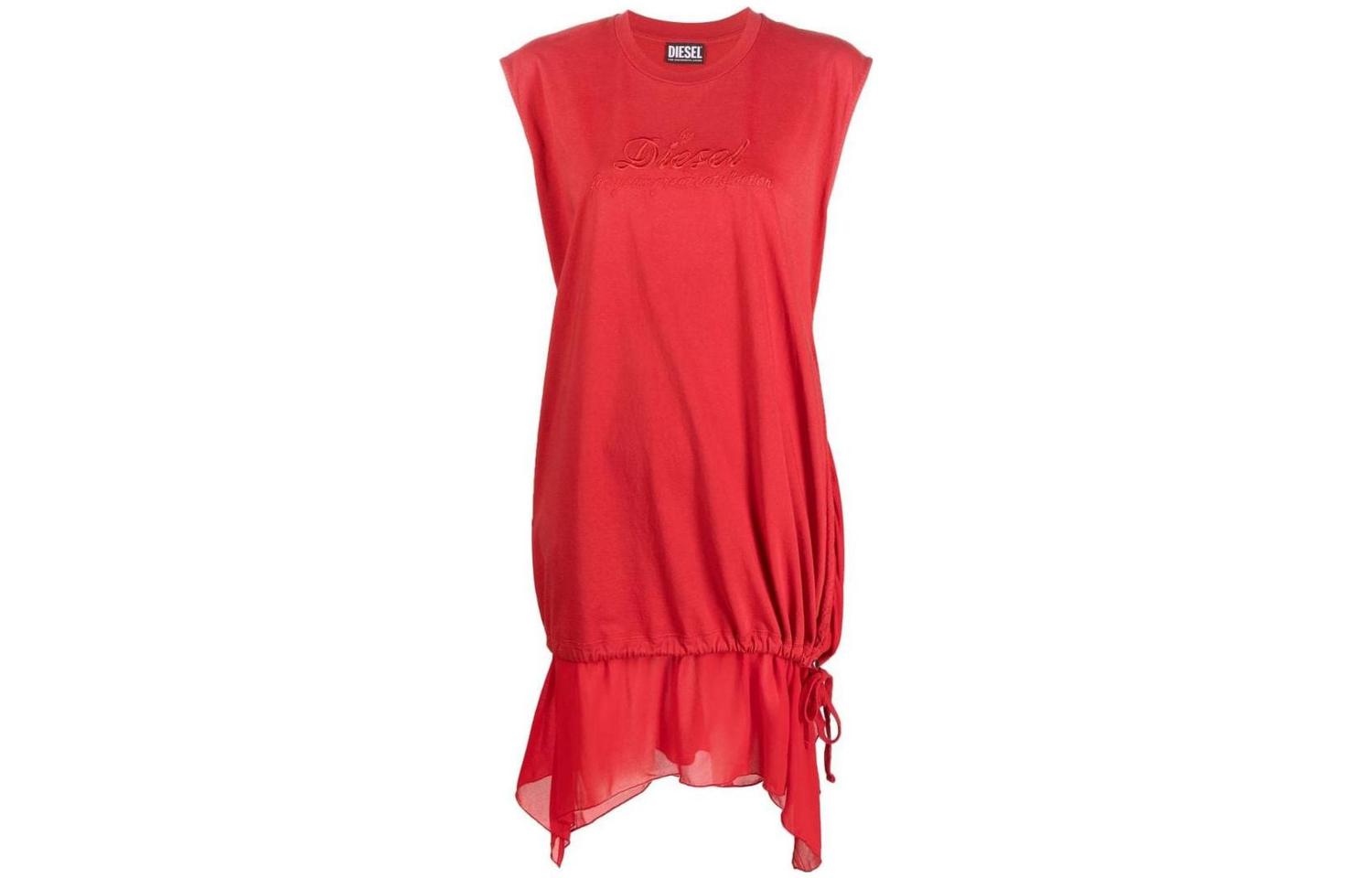 

Женское красное платье без рукавов DIESEL