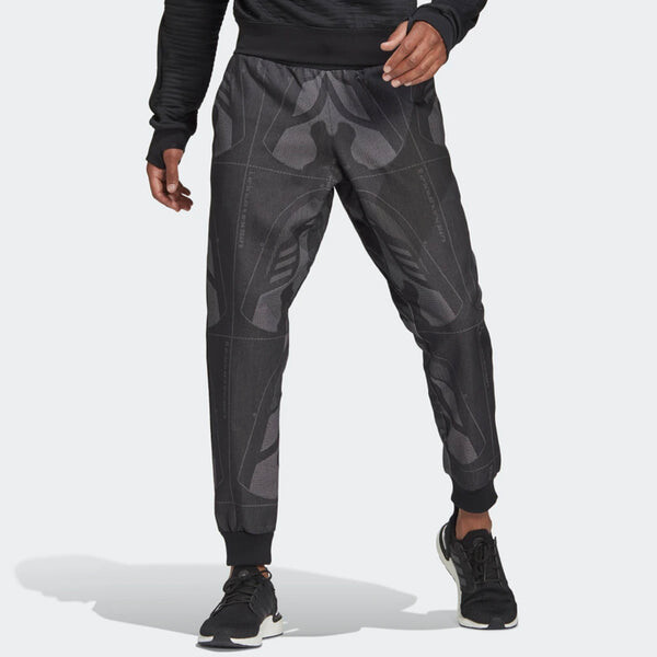 Спортивные штаны adidas M Jqrd Ftw Pant Sports Stylish Loose Bundle Feet Sports Long Pants Black Gray, черный — фото 3