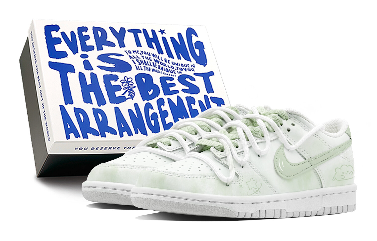 

Кроссовки Nike Dunk Skateboard Shoes Women's Low-Top White, Зеленый, Кроссовки Nike Dunk Skateboard Shoes Women's Low-Top White